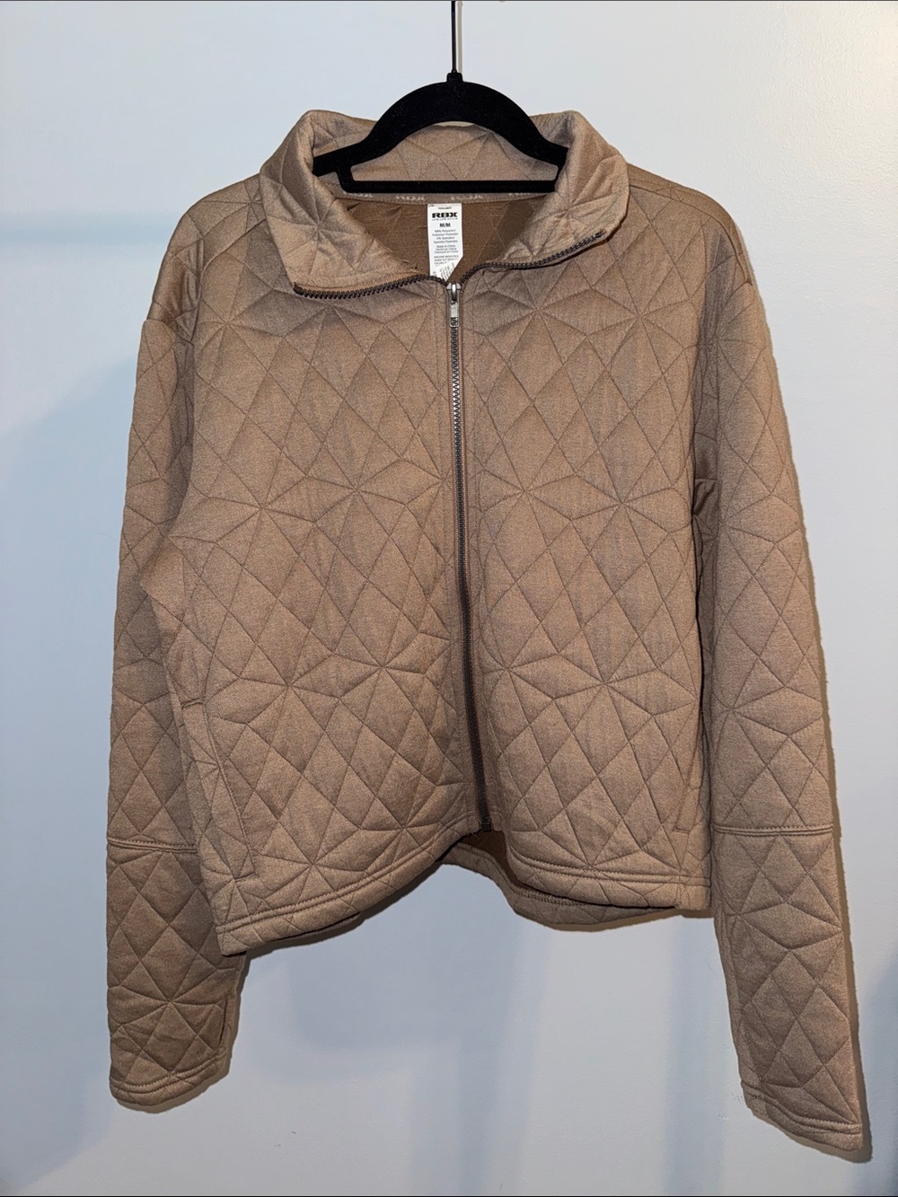 Women's Quilted Zip Jacket - Taupe